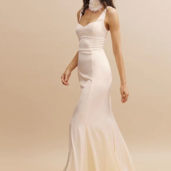 Reformation Payton Satin Dress, Fiore de Latte, Size 4 - Sample Sale Dress - Picture 5 of 6